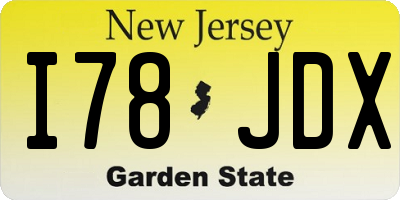 NJ license plate I78JDX