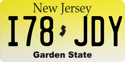 NJ license plate I78JDY