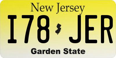 NJ license plate I78JER