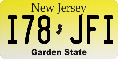 NJ license plate I78JFI