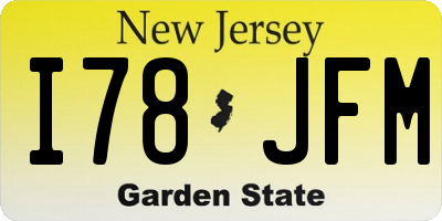 NJ license plate I78JFM