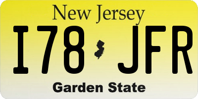 NJ license plate I78JFR
