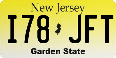 NJ license plate I78JFT