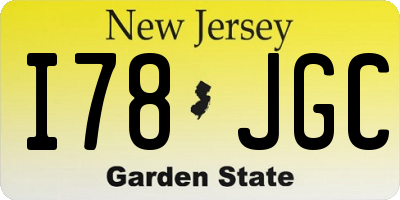 NJ license plate I78JGC