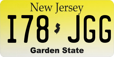 NJ license plate I78JGG