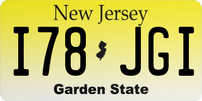 NJ license plate I78JGI