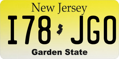 NJ license plate I78JGO