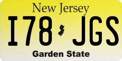 NJ license plate I78JGS