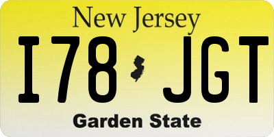NJ license plate I78JGT