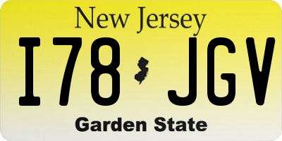 NJ license plate I78JGV