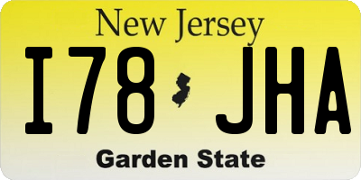 NJ license plate I78JHA