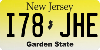 NJ license plate I78JHE