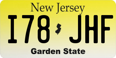 NJ license plate I78JHF