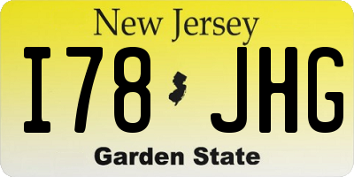 NJ license plate I78JHG