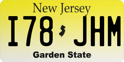 NJ license plate I78JHM