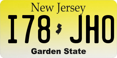 NJ license plate I78JHO