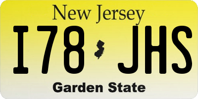 NJ license plate I78JHS