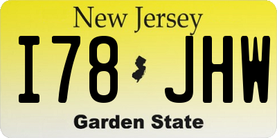 NJ license plate I78JHW