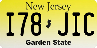 NJ license plate I78JIC
