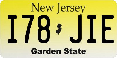 NJ license plate I78JIE