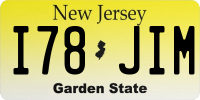 NJ license plate I78JIM