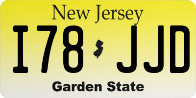 NJ license plate I78JJD