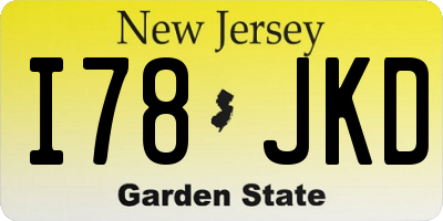 NJ license plate I78JKD