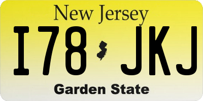 NJ license plate I78JKJ