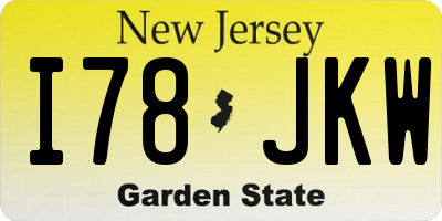 NJ license plate I78JKW