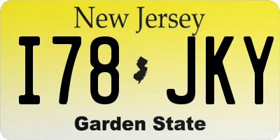 NJ license plate I78JKY