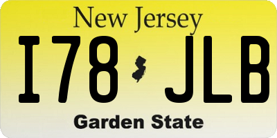 NJ license plate I78JLB