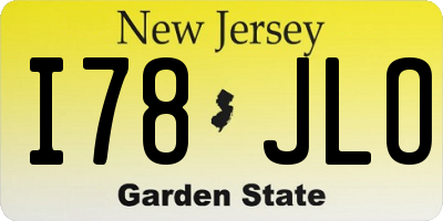 NJ license plate I78JLO