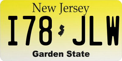 NJ license plate I78JLW