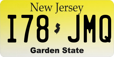 NJ license plate I78JMQ