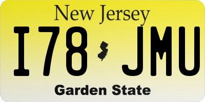 NJ license plate I78JMU