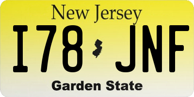 NJ license plate I78JNF