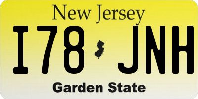 NJ license plate I78JNH