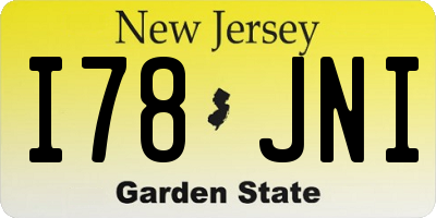 NJ license plate I78JNI