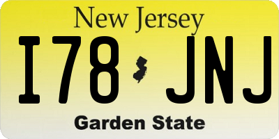 NJ license plate I78JNJ
