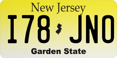 NJ license plate I78JNO
