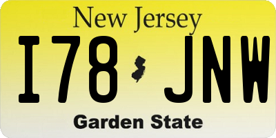 NJ license plate I78JNW