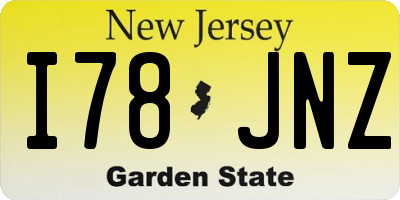 NJ license plate I78JNZ