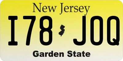 NJ license plate I78JOQ