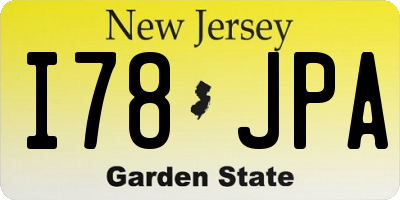 NJ license plate I78JPA