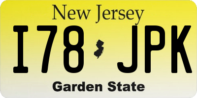 NJ license plate I78JPK