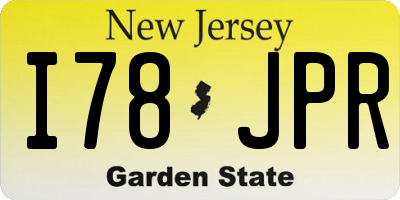 NJ license plate I78JPR