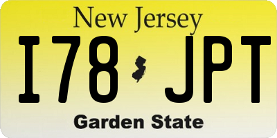 NJ license plate I78JPT