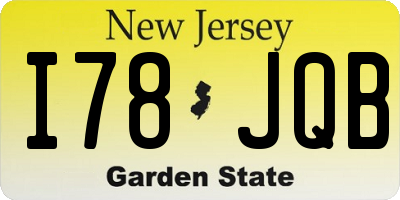 NJ license plate I78JQB
