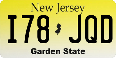 NJ license plate I78JQD