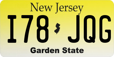 NJ license plate I78JQG